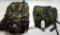 Lot #1096 - (2) US Army military woodland camo & FDE camo field pack backpack. One has  interna