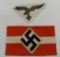 Lot #1421A - Nazi swastika armband and eagle patch.