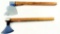 Lot #1455 - Tomahawk and axe with wood handles 