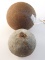 Lot #1510 - (2) Cannonballs. Iron ball has diameter of 5” and the other is brass and has  a dia