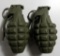 Lot #820 - (2) Deactivated pineapple grenades. Both are marked RFX.