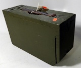Lot #1018 - Belt of .30-06 cartridges for M1 machine gun. Comes in wooden ammo can. 20 Lbs