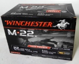 Lot #1027 - Box of 1000 (+/-) rounds of Winch ester M22 .22 LR 40 Gr. cartridges. Comes in  Pla