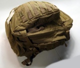 Lot #1086 - Coyote Brown Day Pack & Contents to include: Multicam Molle Poucj First Aid  kit, N