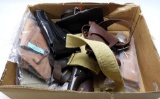 Lot #1132 - Large lot of pistol holster and belts to include replica M1916 Kirkham 1942  holste
