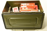 Lot #1195 - Ammo can full of reloading supplies to include (4) boxes of Hornady 100 (+/-) .30