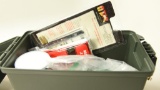 Lot #1198 - Plastic ammo can full of gun cleaning supplies to include (2) cans of 100  Otis 3”