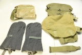 Lot #1201 - Box lot full of military related accessories to include two arms slings, (2)  pairs