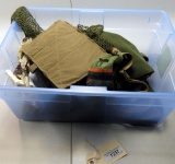 Lot #1237 - Lot of mostly military related accessories including nylon mesh green cover,  (3) n