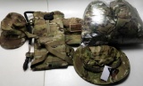 Lot #1252A - Multi camo accessories lot to include (2) hats, hydration carrier, sun hat,  & lin