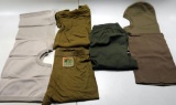 Lot #1256A - Lot of outdoors clothing to include neck gaiter in brown, balaclava in brown,  lon
