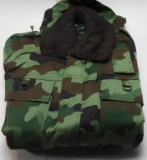 Lot #1262 - Severe weather parka w/ fur collar in woodland camo.