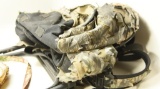 Lot #1294 - Camo hunting lot to include Tree Cover Pins folding blind chair, Magnum field  bag
