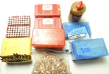 Lot #1301 - Lot of ammunition and related material including bag of .45 cal copper  bullets, 20