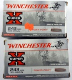 Lot #1327 - 40 (+/-) rounds of Winchester Super X 243 Win 100 Gr. Power points in boxes