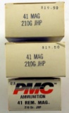 Lot #1328 - Lot of .41 Remington Magnum 210 Gr. JHP ammunition to include 50 (+/-) rounds of  P