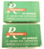 Lot #1387 - (2) Boxes of older Remington Hi Speed Mauser ammunition to include 20 (+/-)  rounds