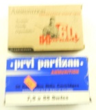 Lot #1393 - Lot of 7.5x55 Swiss ammunition to include 20 (+/-) rounds of Serbian made Prvi  Par