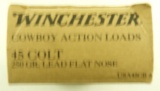 Lot #1416 - Box of 50 (+/-) rounds of Winchester Cowboy Action Loads .45 Colt 250 Gr. Lead  Fla