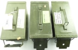 Lot #1418 - Lot of 3 metal ammo cans with military markings.