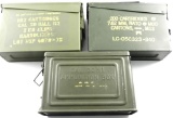 Lot #1419 - Lot of 3 metal ammo cans with military markings.