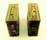 Lot #1437 - (2) Cal .30 M1 metal ammunition boxes