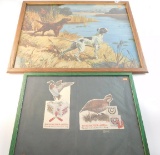Lot #1508 - (2) Framed hunting related pieces to include two Winchester Western shotshell  adve