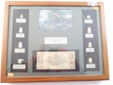 Lot #1546 - Presentation framed currency & bullets commemorating the 20th Maine at  Little Roun