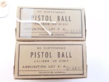 Lot #1554 - 100 (+/-) rounds of Pistol Ball Caliber .45 M1911. Come in two boxes of 50  rounds.