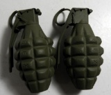 Lot #821 - (2) Deactivated pineapple grenades. Both are marked RFX.