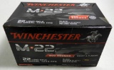 Lot #925 - Box of 800 +/- rounds of Winchester M22 .22 long rifle 40 Gr. cartridges