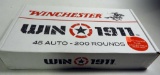 Lot #930 - Winchester Win 1911 45 Auto 230 Gr . 200 +/- rounds in collectible wood box. Has