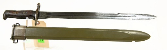 Lot #1774a - Springfield Armory M1905 Bayonet with Wood Handle, USN Mk 1 Scabbard . Blade dated