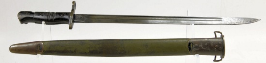 Lot #1819a - US M1905 Remington Mayonet with Scabbard. Dated 1917. Marked U.S./Bomb logo &