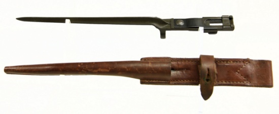 Lot #853a - US Bayonet for 1941 Johnson Automatics. Has 7.75" Strangle shaped blade.  Steele