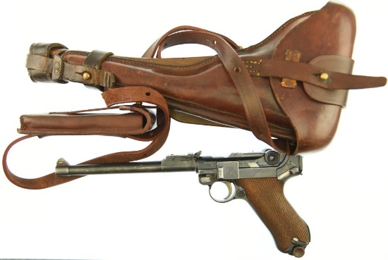 Lot #1861 - DWM 1917 Dated Mauser Luger P08 Artillery Model Semi Auto Pistol SN# 7531. 9 MM