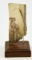 Lot # 4724 - “Big Horn” fossilized mastodon ivory scrimshaw by Ron Sodalter on wooden stand 5.5