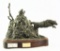 Lot # 4728 - “The Retrieve”  bronze sculpture on wooden base by Bruce Smith 1/10 (11 ½” x 13”)