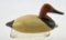 Lot # 4846 - Miniature Carved Canvasback hen decoy by Ray Carrendall signed on underside
