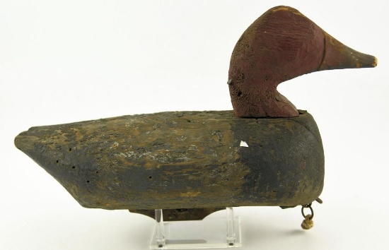 Lot # 4575 - Bode White, Currituck Sound, NC hand chopped Red Head drake lots of gunning wear