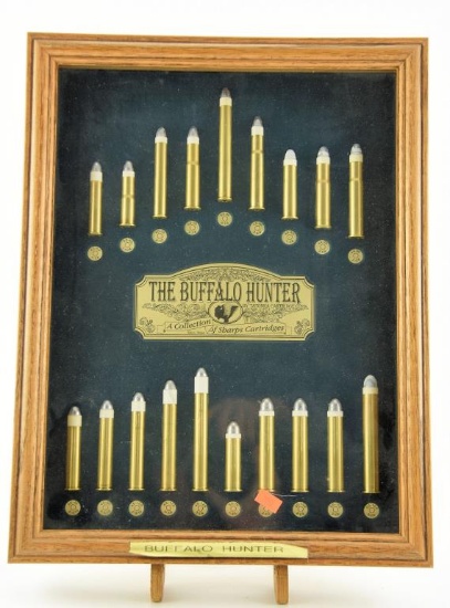 Lot # 4592 - The Buffalo Hunter Edition framed collection of Sharps Cartridges in deep