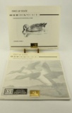 Lot # 4597 - (3) First of State Duck stamp prints all in original folders and unframed to include:
