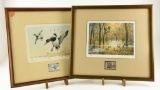 Lot # 4603 - (2) Framed Duck stamp prints: 1976 Louis Frisino Maryland Waterfowl Stamp print