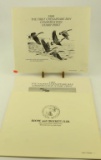 Lot # 4617 - (3) Duck Stamp prints all unframed in original folders to include: 1987 The Fourth