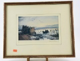 Lot # 4628 - Framed Waterfowl print signed Ogden Pleissner from the Sportsman’s Edge Gallery New