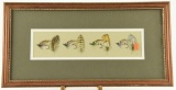 Lot # 4689 - Framed print of fly fishing flies by Henry Spencer (9” x 18”) all flies are labeled