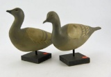 Lot # 4695 - (2) Hard Carved Pigeon decoys on stands by George Bell, Crisfield, MD (11 ½” x 8 ½”)