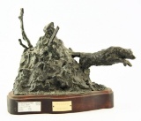 Lot # 4728 - “The Retrieve”  bronze sculpture on wooden base by Bruce Smith 1/10 (11 ½” x 13”)