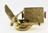 Lot # 4734 - Selection of brass to include: Wood Duck Book holder, flying duck and flying duck