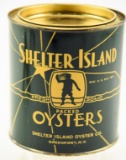 Lot # 4739 - Shelter Island Oyster Co. Greenport New York 1/4 gallon oyster can